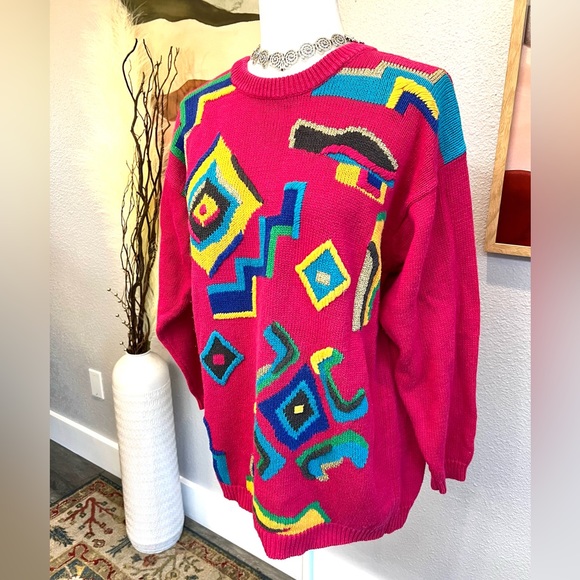 Vintage Petite Sophisticate Retro Pattern Sweater - Picture 2 of 10